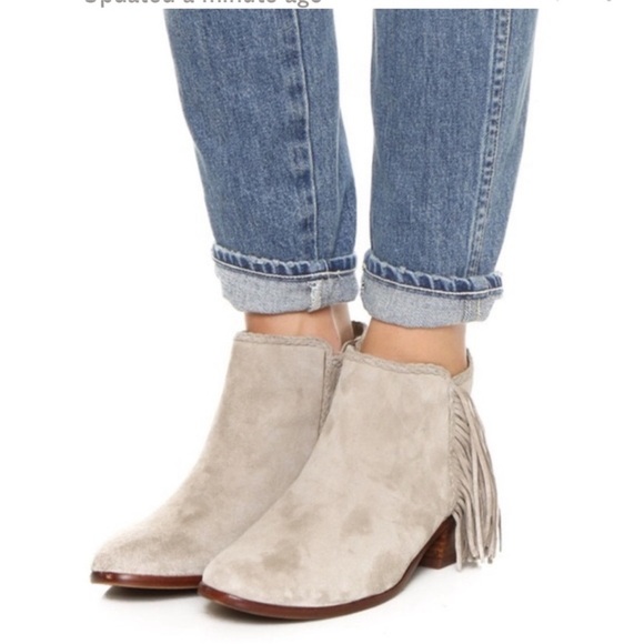 Sam Edelman Paige Black Fringe Ankle Boots - Picture 2 of 11